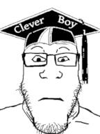 clever_boy closed_mouth glasses graduate_cap graduation looking_at_you neutral stubble subvariant:neutralplier text variant:markiplier_soyjak // 480x640 // 63.3KB