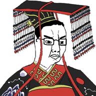 china chinese_historical_drama classical_art_parody closed_mouth clothes dynasty glasses hair hat high_quality mianguan qin qin_shi_huang robe twitter variant:chudjak warring_states_period white_background // 792x792 // 110.1KB