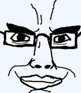 eyebrows face glasses soyjak subvariant:chudjak_front template variant:chudjak // 274x315 // 11.7KB