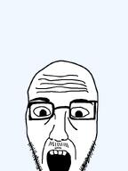 glasses mustache nuvariant open_mouth soyjak stubble template traced transparent_background variant:ransomjak // 621x830 // 12.4KB