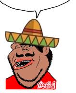 amerimutt brown_skin clothes coca_cola hat mexico meximutt mexiturd mustache soyjak speech_bubble speech_bubble_empty subvariant:impish_amerimutt variant:impish_soyak_ears you // 580x706 // 61.6KB