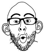 ear glasses open_mouth soyjak stubble thick_eyebrows variant:nojak // 443x523 // 23.4KB