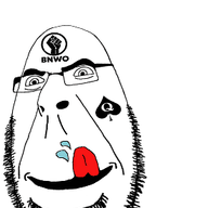 animated bbc distorted glasses half_open_mouth japanese_text licking_lips poyopoyo poyunpoyun queen_of_spades saliva soyjak stubble tattoo text tongue variant:cobson // 275x400 // 628.6KB