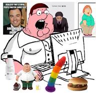 arm bottle brown_hair cartoon clothes computer dildo family_guy fat hair hamburger impact_font lois_griffin mcdonalds open_mouth peter_griffin pink_skin plastic_bottle rainbow seth_mcfarlane soy soy_parody soyjak soylent soylent_(original) soylent_bottle variant:cobson // 674x648 // 354.3KB