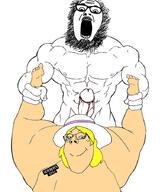 2soyjaks arm aryan beard blood blue_eyes buff closed_mouth clothes femjak glasses hair hand hat holding_object leg meta:pornographic_content mustache nipple nsfw open_mouth penis poop sex smile soyjak subvariant:gapejak_female tattoo variant:gapejak variant:ignatius white_skin yellow_hair // 788x901 // 243.9KB