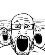 3soyjaks glasses open_mouth stubble variant:a24_slowburn_soyjak variant:bernd variant:gapejak variant:markiplier_soyjak // 427x528 // 83.7KB