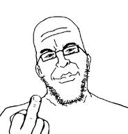 glasses hand middle_finger pursed_lips stubble variant:epsteinjak white_background // 616x642 // 14.5KB