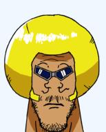 afro anime bobobo-bo_bo-bobo_(anime) bobobo-bo_bo-bobo_(character) closed_mouth glasses hair mustache neutral nose_hair side_burns soyjak stubble variant:markiplier_soyjak white_skin yellow_hair // 800x1000 // 49.8KB