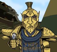 armor daedric_text drawn_background holding_object i_hate imperial_(the_elder_scrolls) mask morrowind open_mouth ordinator_(morrowind) red_eyes rolling_eyes the_elder_scrolls tongue tongue_out two_soyjaks variant:gapejak variant:markiplier_soyjak videogame // 1280x1177 // 228.2KB