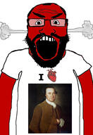 angry balding beard clothes glasses hair heart i_love john_hanson open_mouth red_skin soyjak subvariant:science_lover tshirt variant:markiplier_soyjak // 2819x4096 // 799.6KB