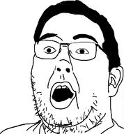 ear eric_butts glasses hair open_mouth soyjak stubble variant:unknown // 666x720 // 22.5KB