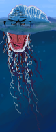 animal aquatic bluebottle full_body glasses man_o'_war marine neuston portuguese_man_o'_war sea series:animaljaks siphonophore stubble subvariant:euromutt tentacle variant:markiplier_soyjak weird // 905x2111 // 441.7KB