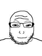 bald creepy glasses narrow_eyes ominous smirk soyjak squinting stubble subvariant:lawrence variant:markiplier_soyjak // 481x643 // 9.0KB