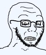 closed_mouth crazed glasses gritting_teeth looking_at_you monochrome pout soyjak stubble subvariant:soyak_(crazed) template transparent_background uncanny variant:soyak // 665x800 // 46.1KB
