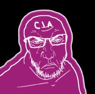 angry black_background central_intelligence_agency glasses glowing purple_skin soyjak stubble thrembo trend:glowie variant:feraljak // 994x989 // 176.4KB