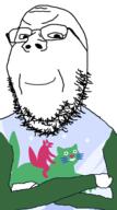 arm closed_mouth clothes crossed_arms glasses hand irkutsk smile soyjak stubble variant:gapejak // 1080x1939 // 833.7KB