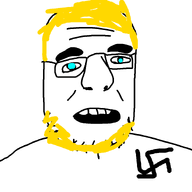 gaping_mouth glasses smile soyboy stubble teeth variant:krautjak wrinkles // 933x933 // 9.7KB