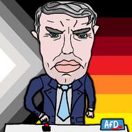 afd björn_höcke blue_eyes button clothes german_flag germany grey_hair politics sign stolzmonat subvariant:pol_face suit suit_and_tie variant:chudjak white_skin // 1080x1080 // 171.8KB