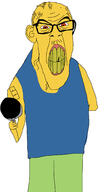 angry arm clenched_teeth closed_mouth doomspire_brickbattle ear glasses gun hand holding_object mustache oekaki red_eyes roblox soyjak variant:feraljak vein video_game white_background yellow_skin yellow_teeth // 1170x2010 // 844.3KB