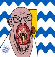 angry animal british deer distorted ear england flag flag:hertfordshire flower glasses hair hertfordshire irl lion open_mouth plant rotten_teeth soyjak stubble teeth united_kingdom variant:feraljak white_skin yellow_teeth you_were_one_i_ker // 1048x1081 // 363.4KB