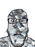closed_mouth diamond gem gem_skin glasses neutral soyjak stubble subvariant:neutralplier variant:markiplier_soyjak // 600x800 // 338.4KB