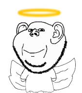 angel bald beard closed_mouth ear halo no_glasses nose smile stubble subvariant:jolly_soyak_ears teeth template variant:impish_soyak_ears white_clothing wing // 880x1002 // 44.2KB