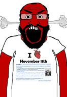 angry auto_generated balding beard clothes glasses head_steam i_heart looking_at_you november_11 open_mouth red_skin series:on_this_day soyjak subvariant:science_lover text tshirt variant:markiplier_soyjak white_background wikipedia // 1440x2096 // 609.4KB