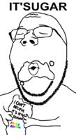 arm closed_eyes eating food glasses hand holding_object its_over lgbt merge open_mouth soyjak stubble subvariant:wholesome_soyjak sugar text variant:gapejak variant:nojak // 600x1053 // 64.9KB