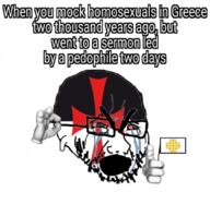 beard christianity crusade crusader crybaby crying flag flag:kingdom_of_jerusalem glasses hand head holding_flag kingdom_of_jerusalem picardia stubble text thumbs_up variant:cryboy_soyjak // 1080x1051 // 451.5KB