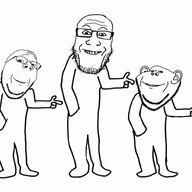 animated dance dancing_trio glasses remaster smile soyjak stubble variant:gapejak variant:impish_soyak_ears variant:markiplier_soyjak // 800x530 // 4.3MB