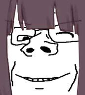 anime boymoder glasses hair kurumi_nanase menhera_chan smile soyjak variant:gapejak wink // 448x500 // 56.9KB