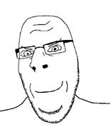 closed_mouth glasses smile smug soyjak stubble subvariant:nucob variant:cobson // 541x671 // 21.8KB