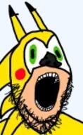 green_eyes open_mouth pikachu pokemon sonic_the_hedgehog sonichu soyjak stubble variant:gapejak // 98x160 // 26.9KB