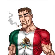 aryan chad drawing flag:mexico gem mexico muscular_male painting smoke smoking subvariant:perceptive_chud variant:chudjak // 1024x1024 // 327.2KB