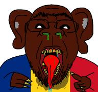 big_ears black_sclera blood booger cotton drool flag:romania long_nails mucus nails romania saliva snake_tongue subvariant:roachmanian sweating unibrow variant:bernd yellow_teeth // 1200x1125 // 46.0KB