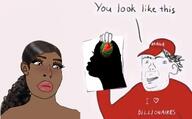 big_lips black_skin clothes curly_hair ear eyebrows eyelashes hair hat lips maga nigger racism subvariant:female_cobson text variant:cobson watermelon woman you_look_like_this // 1284x796 // 643.6KB
