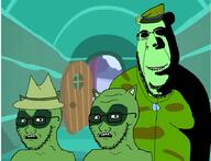 bear door evil flippy_(happy_tree_friends) fliqpy fur green_skin happy_tree_friends house lifty murder raccoon room scared shifty soyjak subvariant:hornyson variant:cobson variant:soyak // 900x690 // 102.7KB