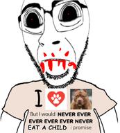 animal biting_lip blood distorted glasses heart i_would_never merge red_eyes stubble subvariant:hornyson subvariant:hydrocephason subvariant:science_lover text variant:cobson variant:markiplier_soyjak // 449x498 // 135.5KB