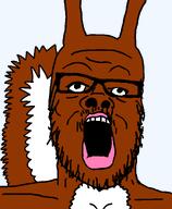 fur glasses looking_at_you open_mouth pink_lips red_squirrel series:animaljaks squirreljak stubble tail teeth teeth_showing trend:squirreljakking variant:a24_slowburn_soyjak // 1031x1250 // 75.2KB