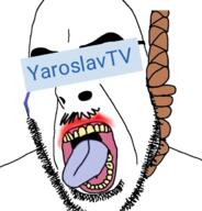 crying glasses hanging lipstick open_mouth rope soybooru soyjak stubble suicide tongue variant:cobson yaroslavtv yellow_teeth // 676x707 // 240.8KB