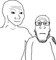 hand_on_shoulder high_res neutral shoulder subvariant:neutralplier template variant:markiplier_soyjak variant:wojak // 1318x1425 // 95.5KB