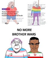 2soyjaks amerimutt badge brown_skin closed_mouth clothes country ear faggot fat flag flag:iran flag:lgbt_pride_flag flag:transgender_pride_flag full_body glasses hair hanging hat iran mcdonalds mustache news_article open_mouth purple_hair rope smile soyjak subvariant:ackmutt subvariant:chudjak_front text tranny united_states variant:bernd variant:chudjak // 1080x1292 // 508.5KB