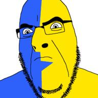 1990 90s aryanime blue_skin dream_bbq ena ena_bbq open_mouth soyjak variant:cobson yellow_skin // 721x720 // 18.4KB