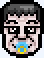 baby five_nights_at_cobson's glasses hair icon pacifier pale_skin pixel_art transparent_background variant:chudjak // 211x278 // 7.1KB