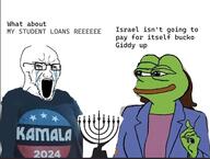 autistic_screeching crying frog israel kamala_harris menorah pepe student_debt variant:soyak // 1255x951 // 476.8KB