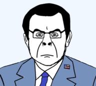 clothes dark_hair ear flag:united_states glasses hair meta:tagme nose richard_nixon shaved suit thick_eyebrows variant:cobson wojakland // 647x576 // 172.1KB