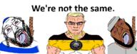 3soyjaks buff christianity chud cross ear flag glasses hair islam judaism meta:tagme orthodox_church russia russian_empire soyjak subvariant:chudjak_front subvariant:muscular_chud variant:bernd variant:chudjak vein yellow_hair you're_the_same // 1994x804 // 638.1KB