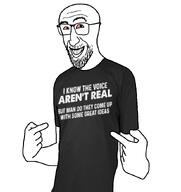 clothes eyebrows forehead_lines glasses nose pointing red_eyes schizo smile stubble teeth tshirt variant:anthony white_background // 800x850 // 101.2KB