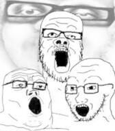 4soyjaks glasses open_mouth pencil_drawing soyjak stubble variant:a24_slowburn_soyjak variant:soyak variant:tony_soprano_soyjak // 600x686 // 45.4KB