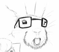 animal drawing glasses open_mouth rabbit soyjak stubble variant:unknown // 691x607 // 176.3KB
